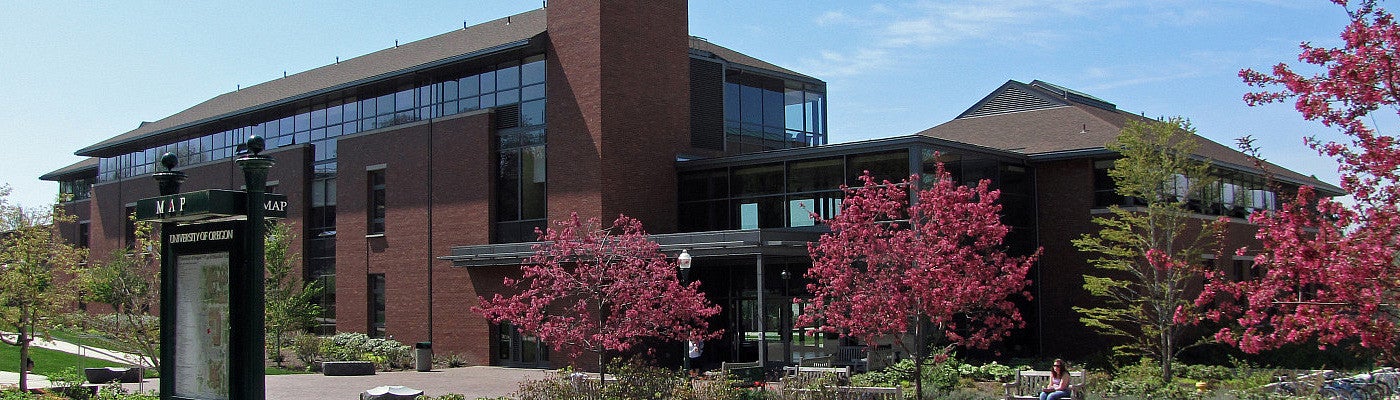 The HEDCO Building on the campus of the University of Oregon. 