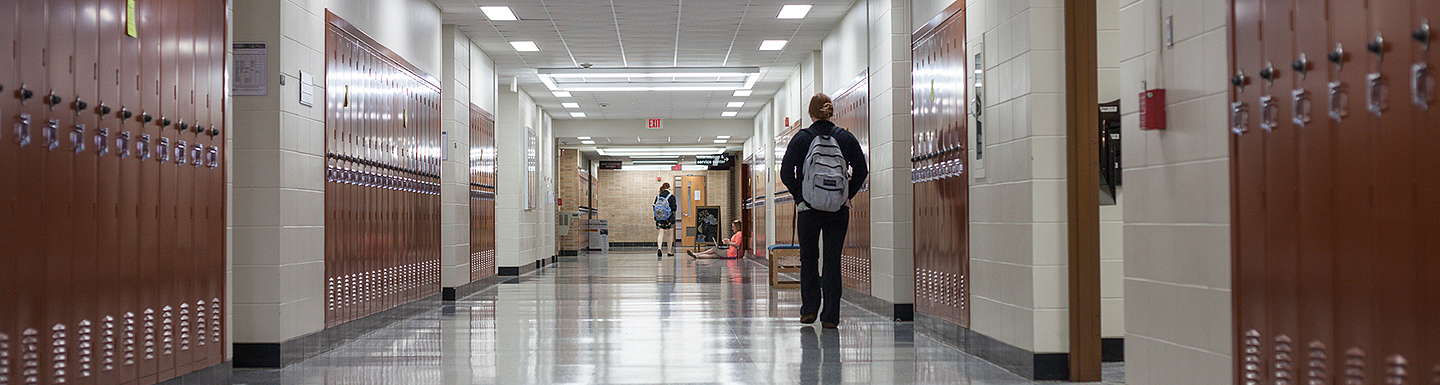 School hallway with lockers