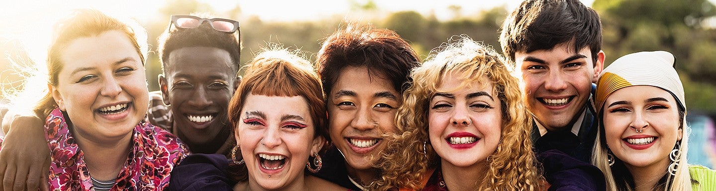 a group of teenagers smiling together