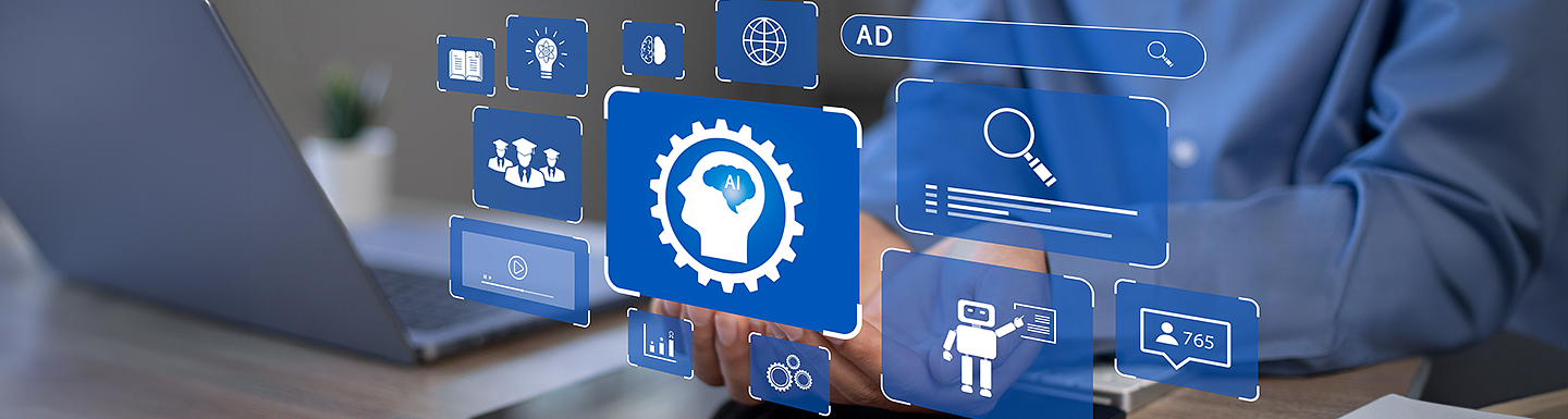 someone working on laptop and doing research